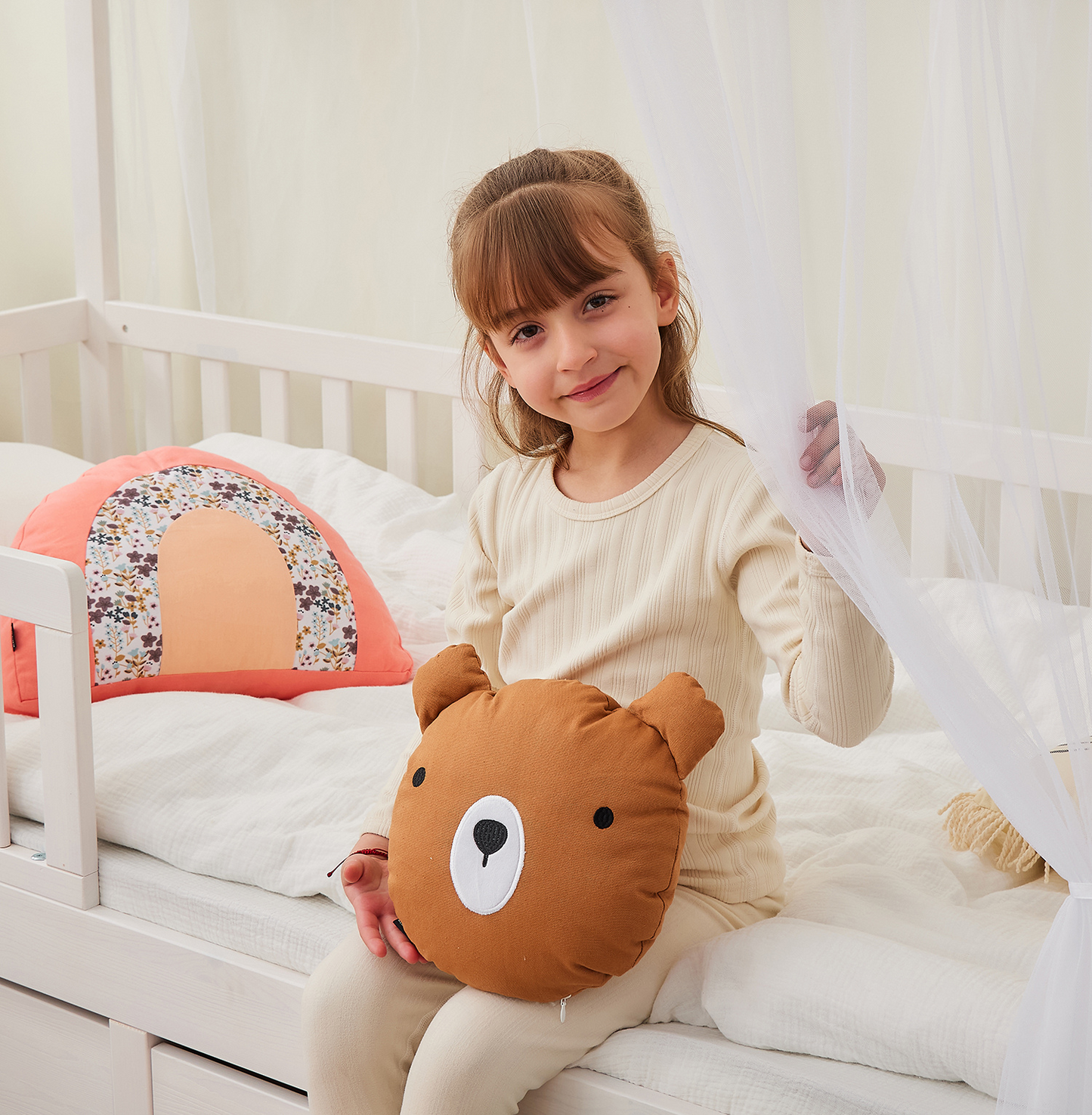 Heiko-Bär I Kinder Dekokissen ⌀28 cm .