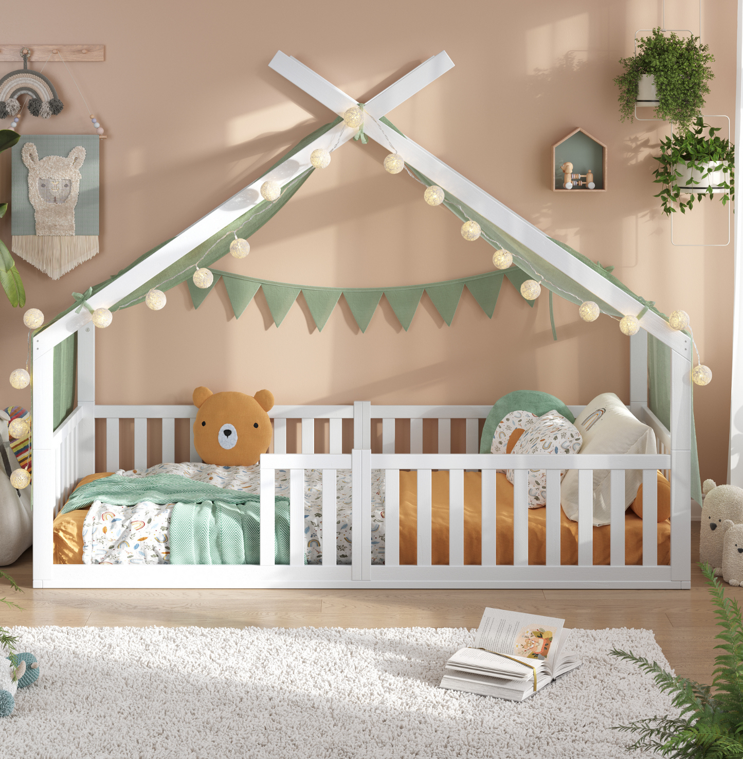 Hausbett DREAM mit Musselin Dekoset Moon .