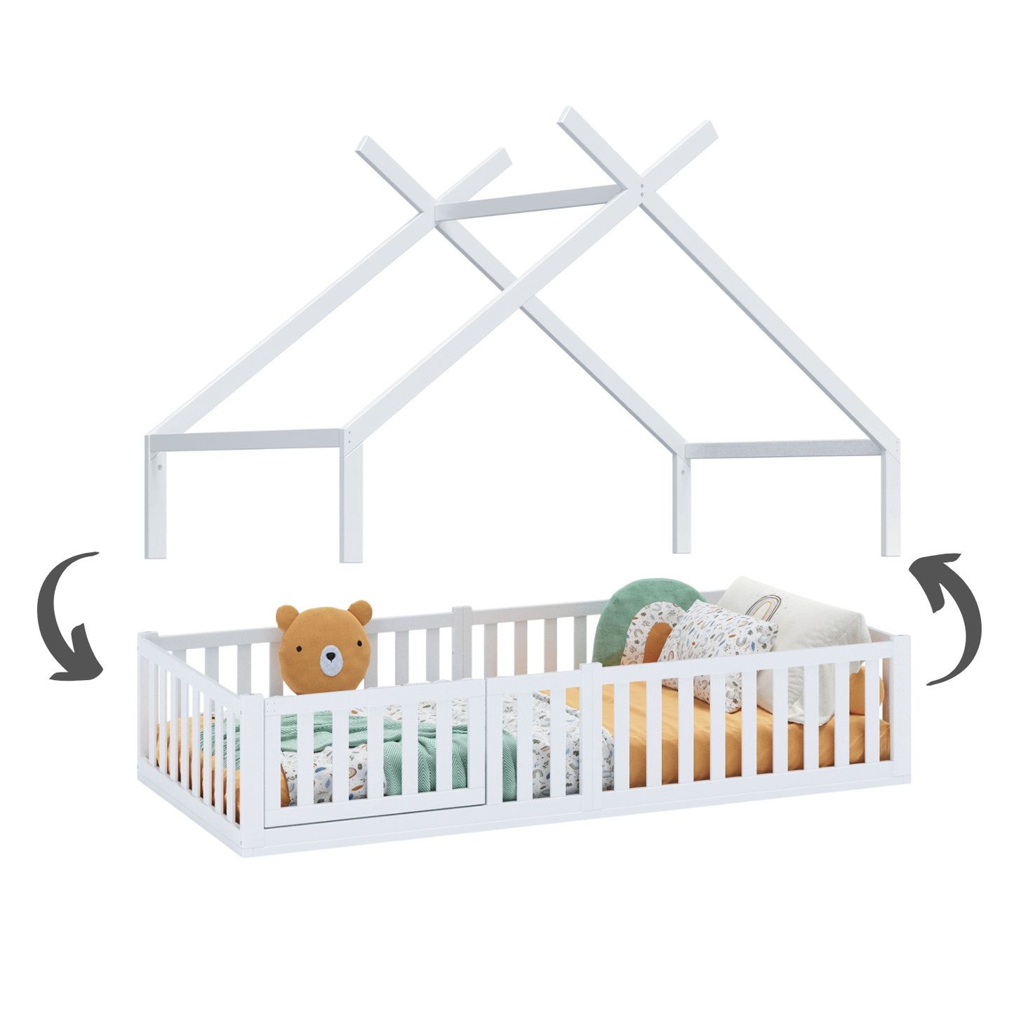 Hausbett DREAM mit Musselin Dekoset Moon .
