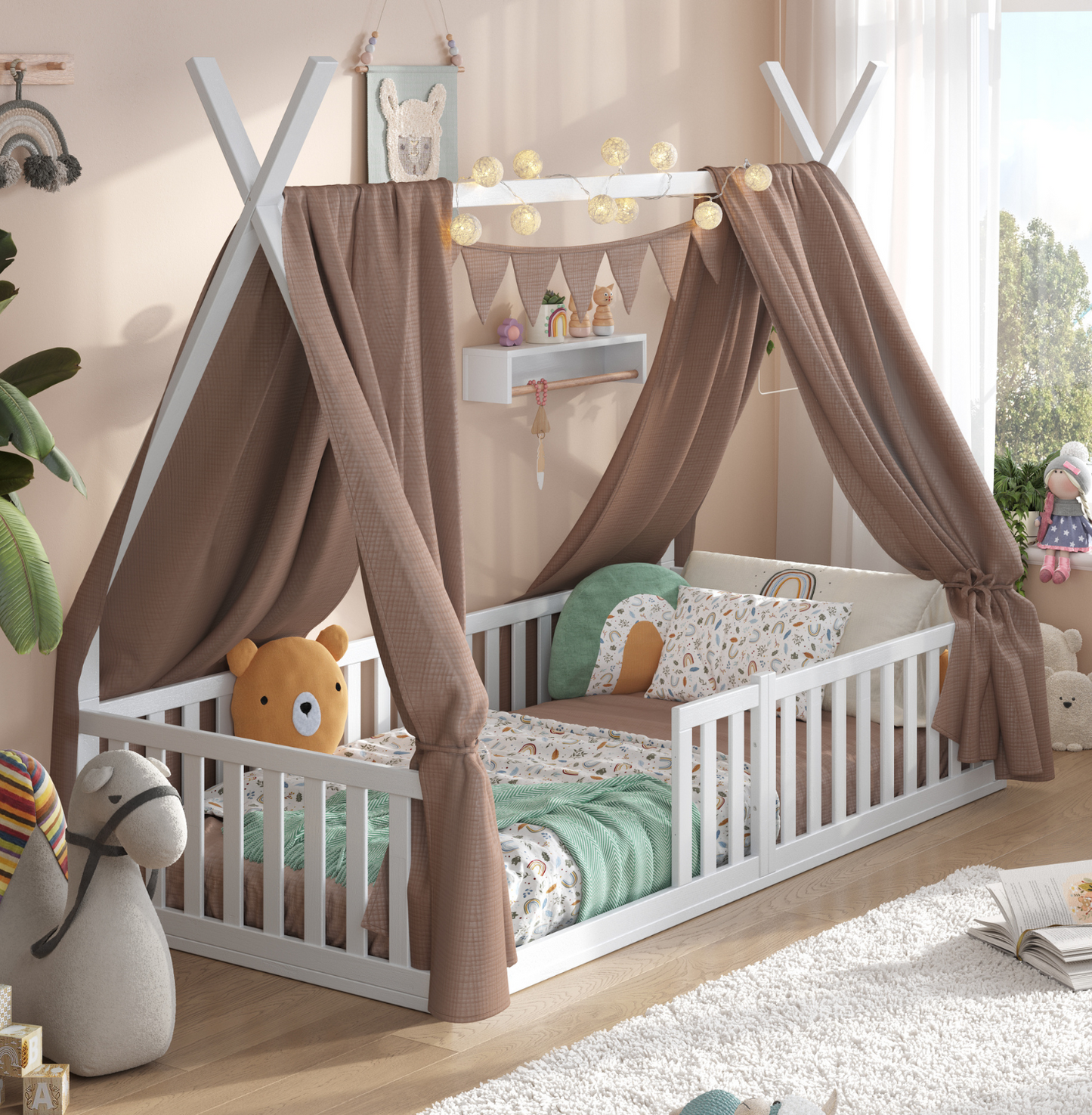 Hausbett Sky mit Musselin Dekoset