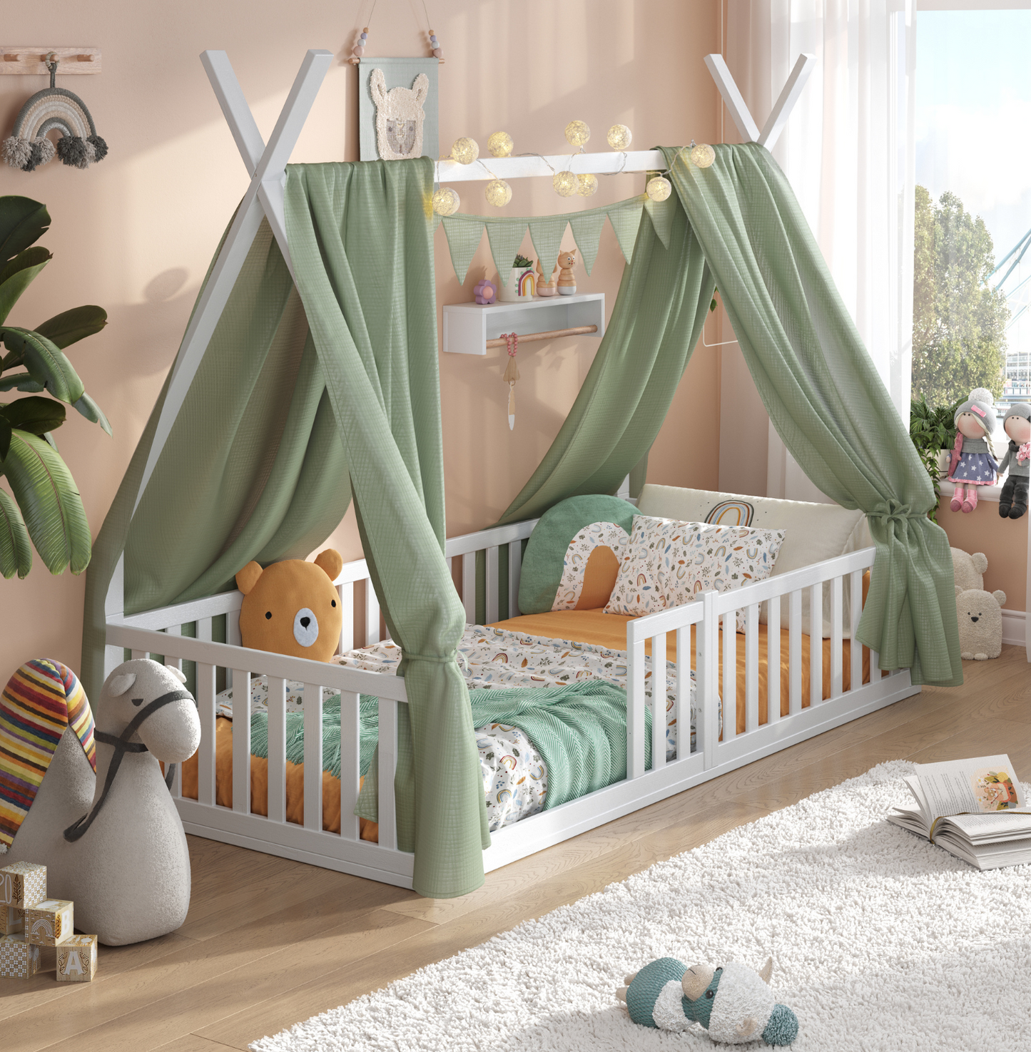 Hausbett Sky mit Musselin Dekoset