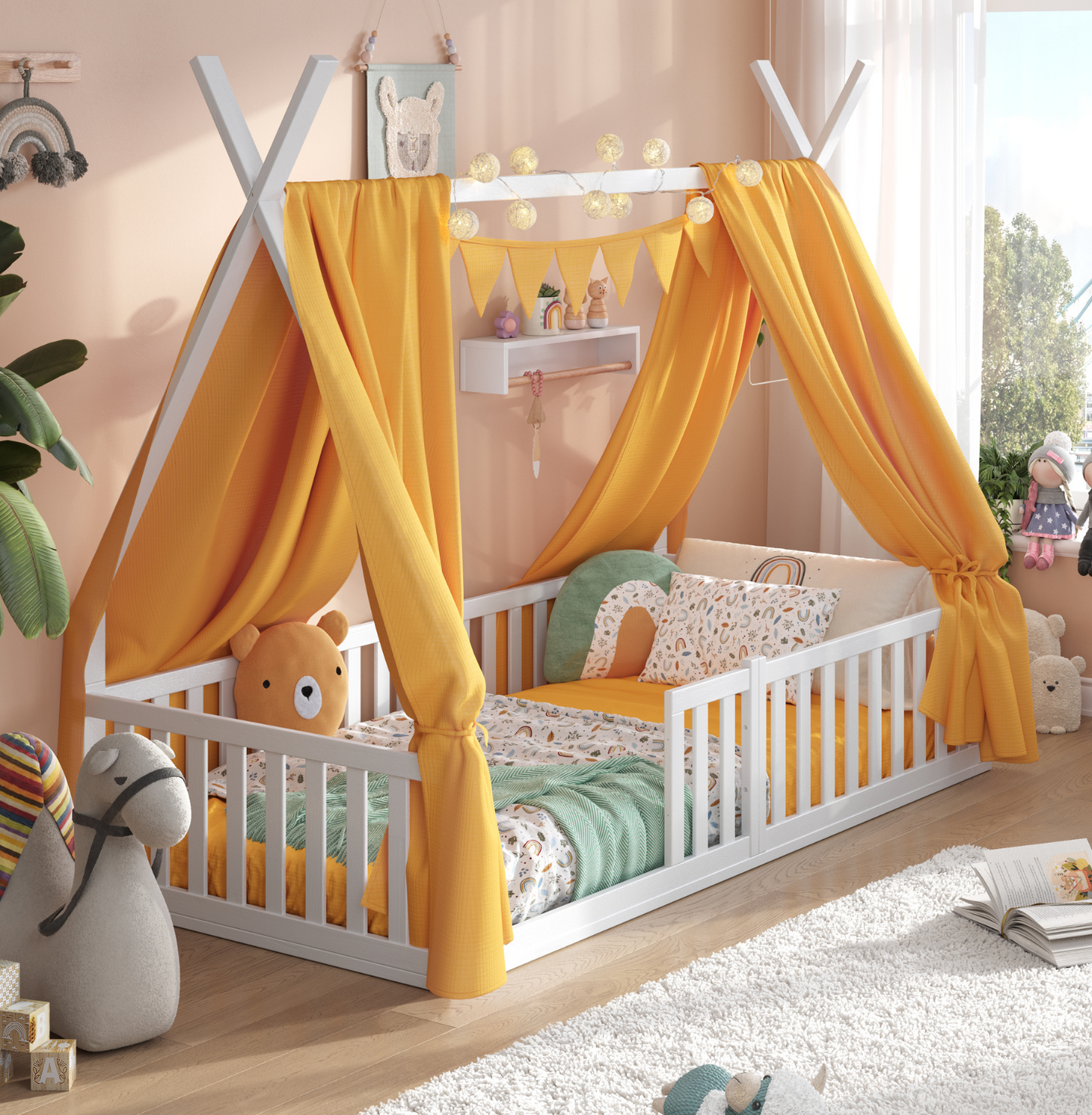 Hausbett Sky mit Musselin Dekoset