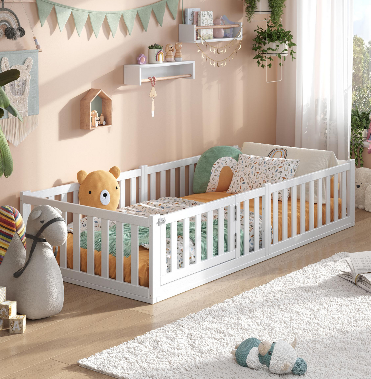 Bodenbett TITAN mit Tür