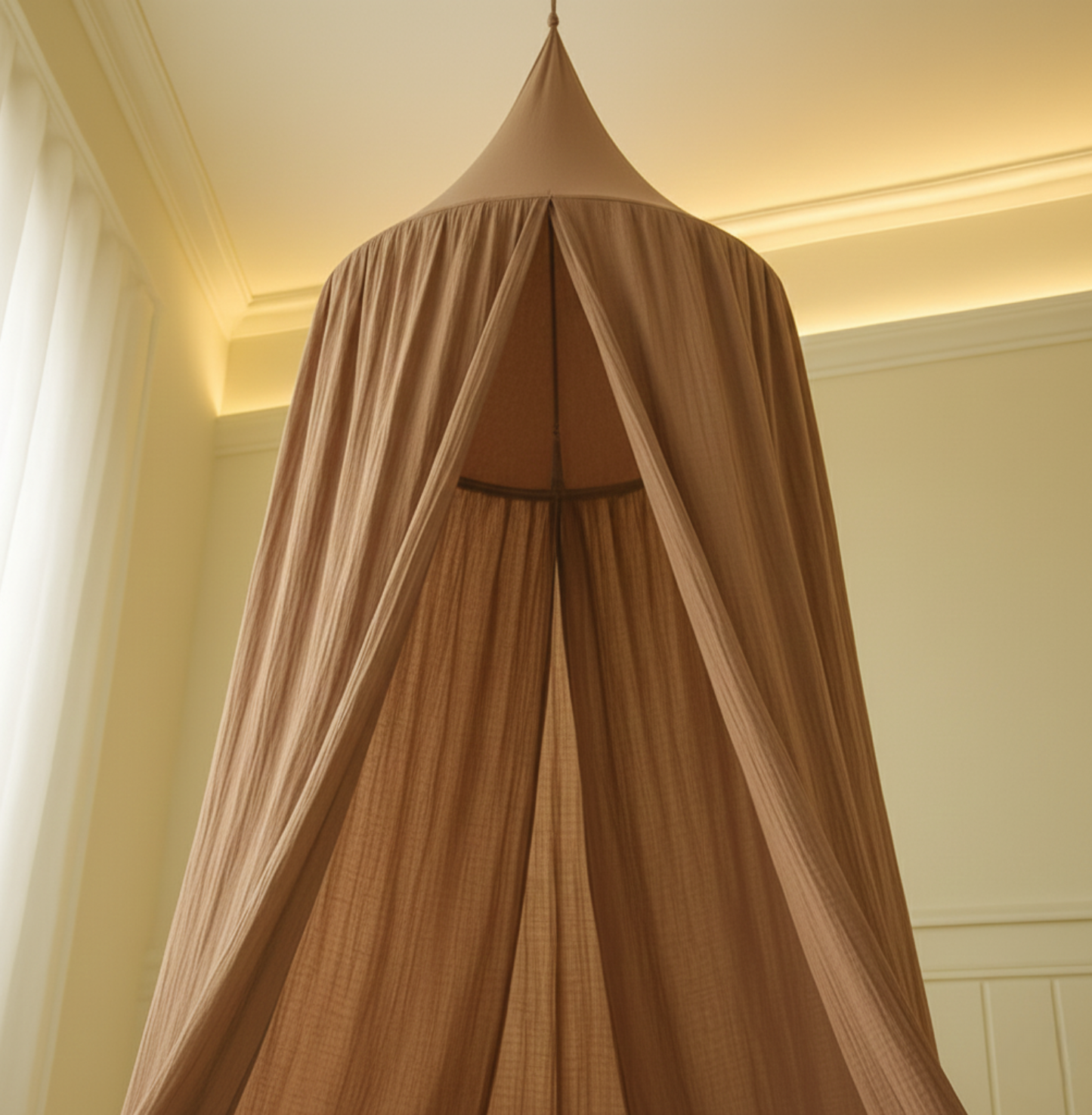 Baldachin BIO-Musselin-Baumwolle | Braun