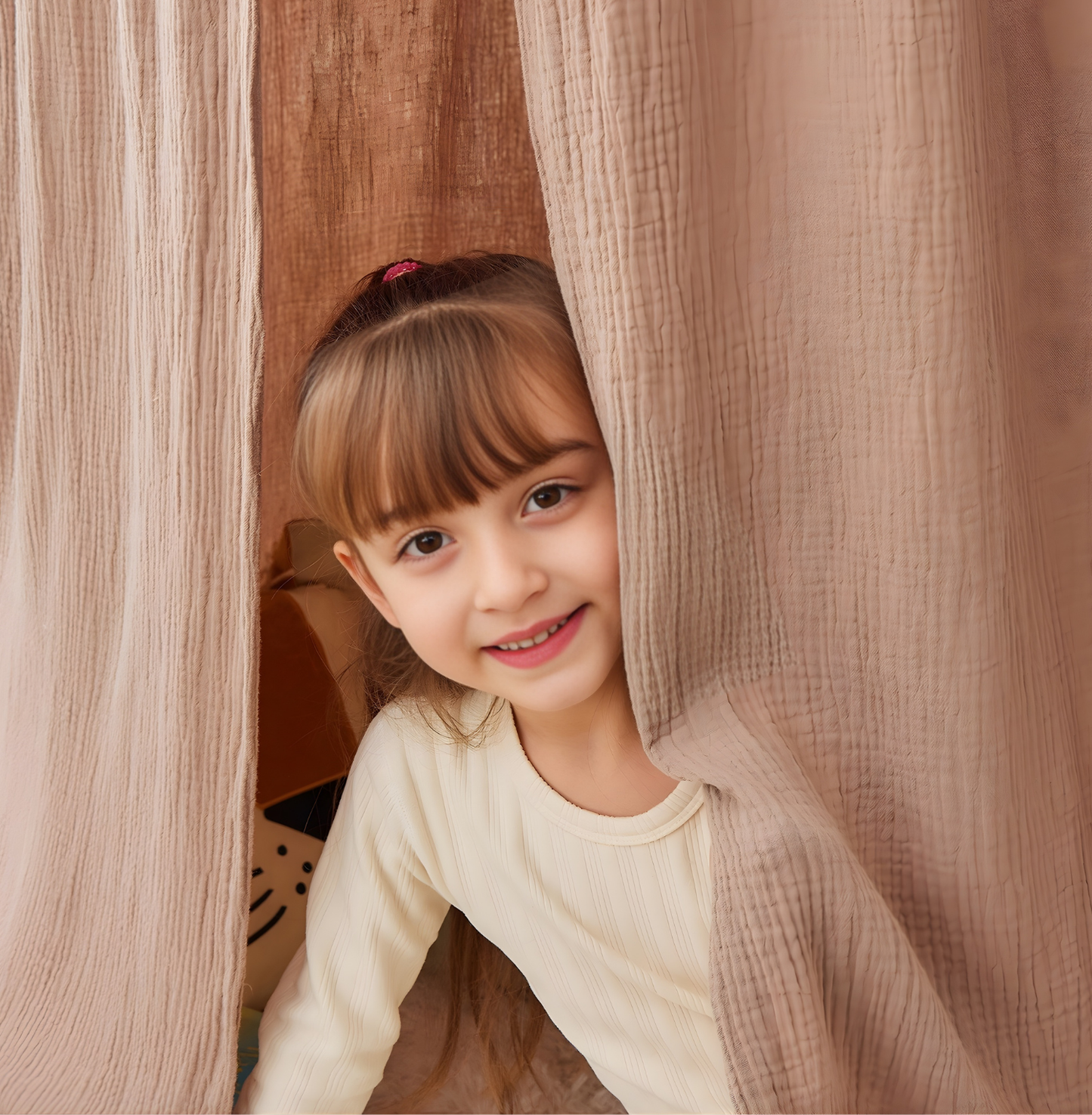 Baldachin BIO-Musselin-Baumwolle | Braun