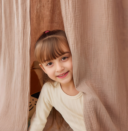 Baldachin BIO-Musselin-Baumwolle | Braun