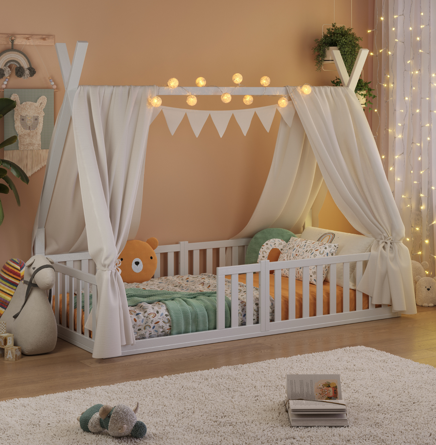 Hausbett Sky mit Musselin Dekoset
