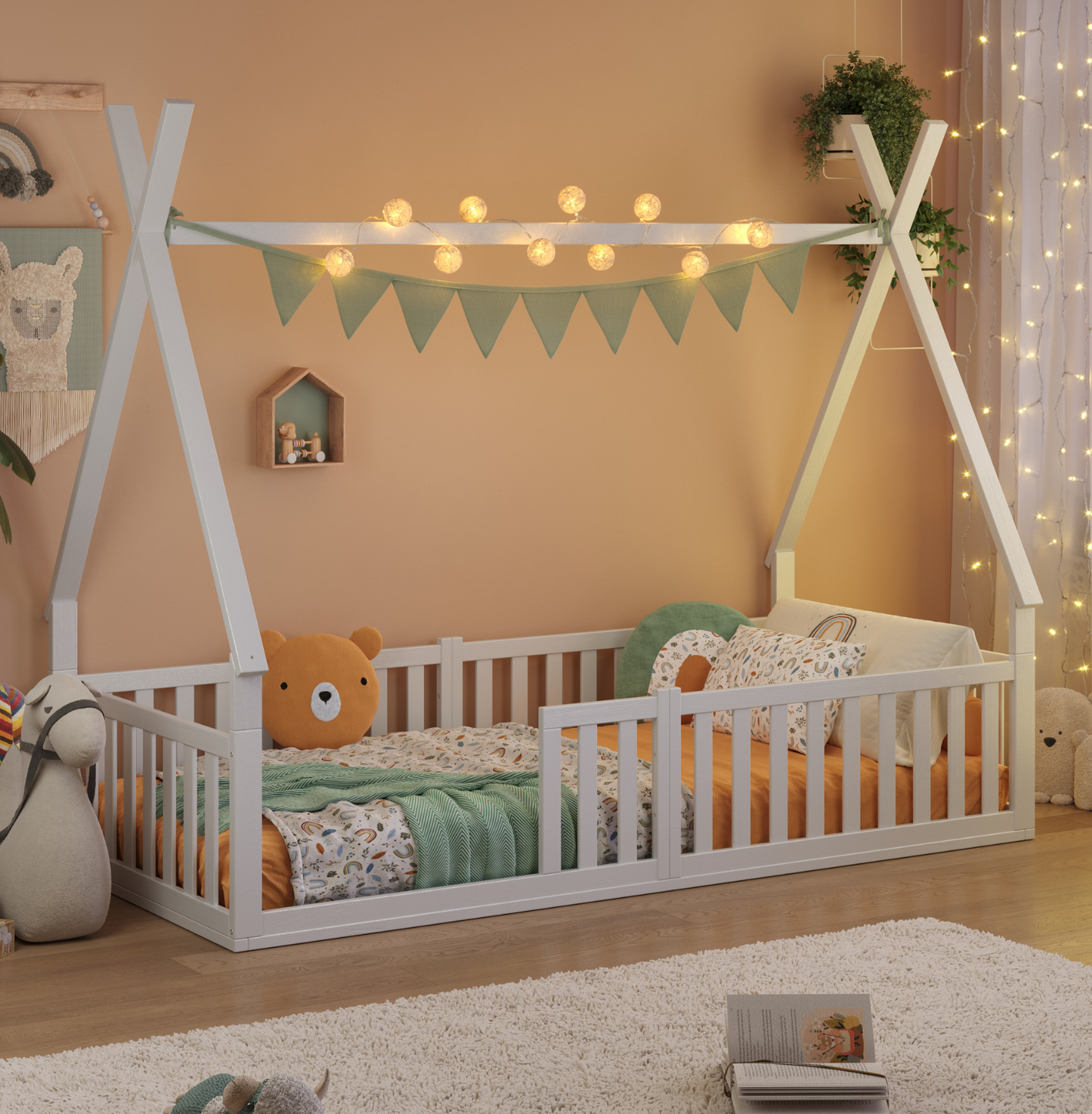 Hausbett Sky mit Musselin Dekoset