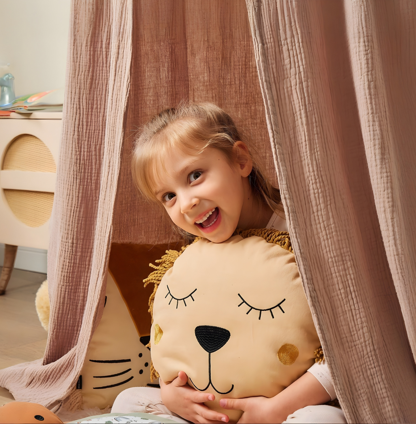 Baldachin BIO-Musselin-Baumwolle | Braun