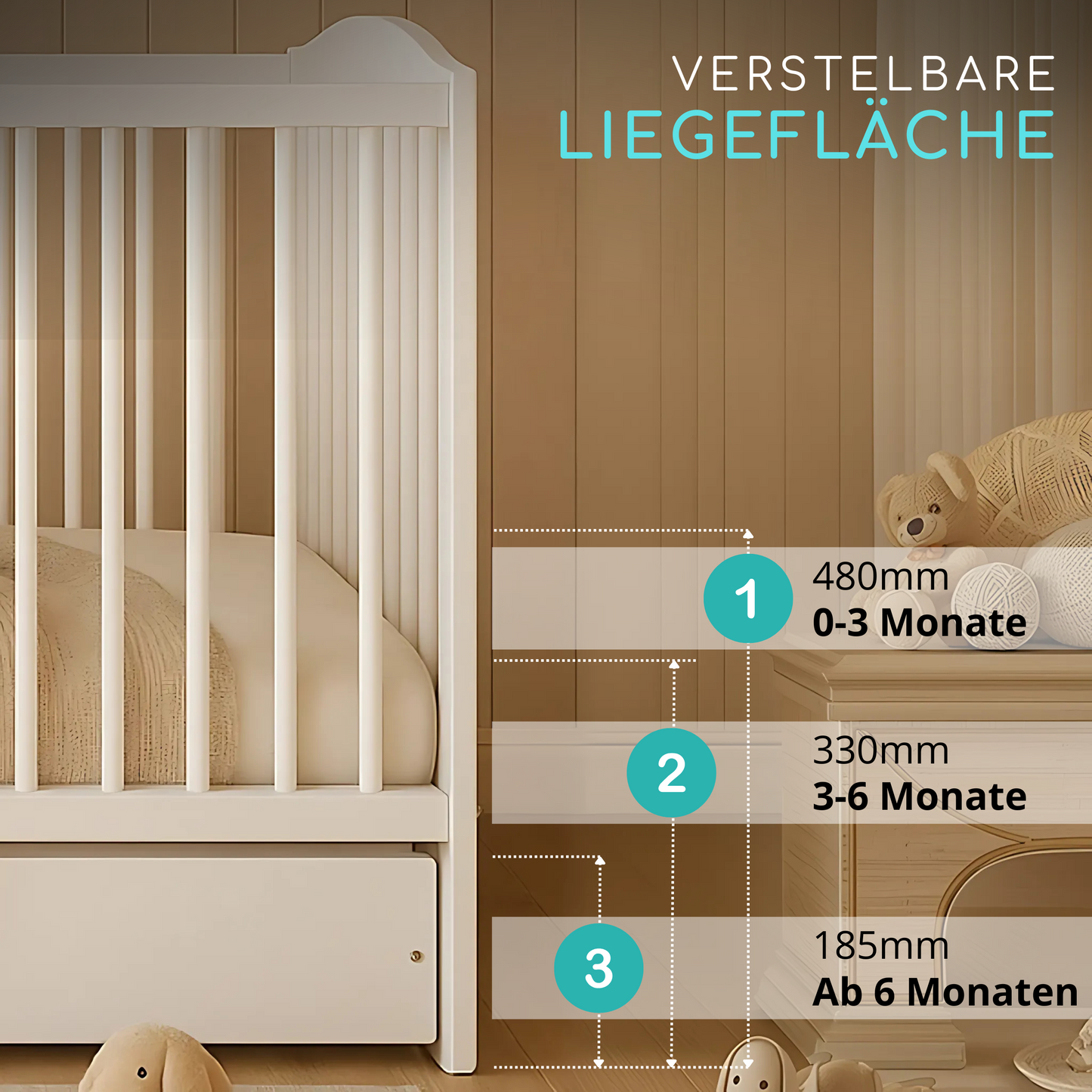 Babybett NALA 60x120 cm