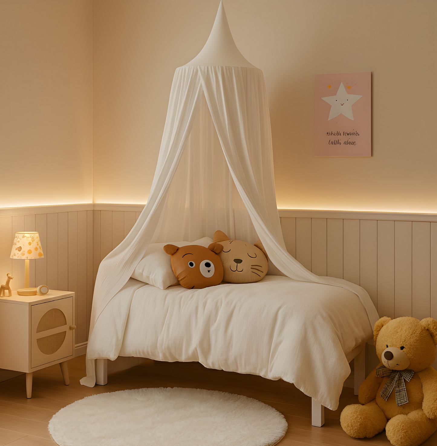 Baldachin BIO-Musselin-Baumwolle |   Weiß