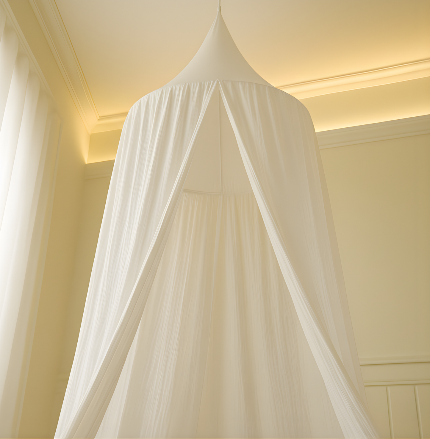 Baldachin BIO-Musselin-Baumwolle |   Weiß