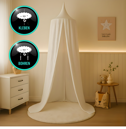 Baldachin BIO-Musselin-Baumwolle |   Weiß