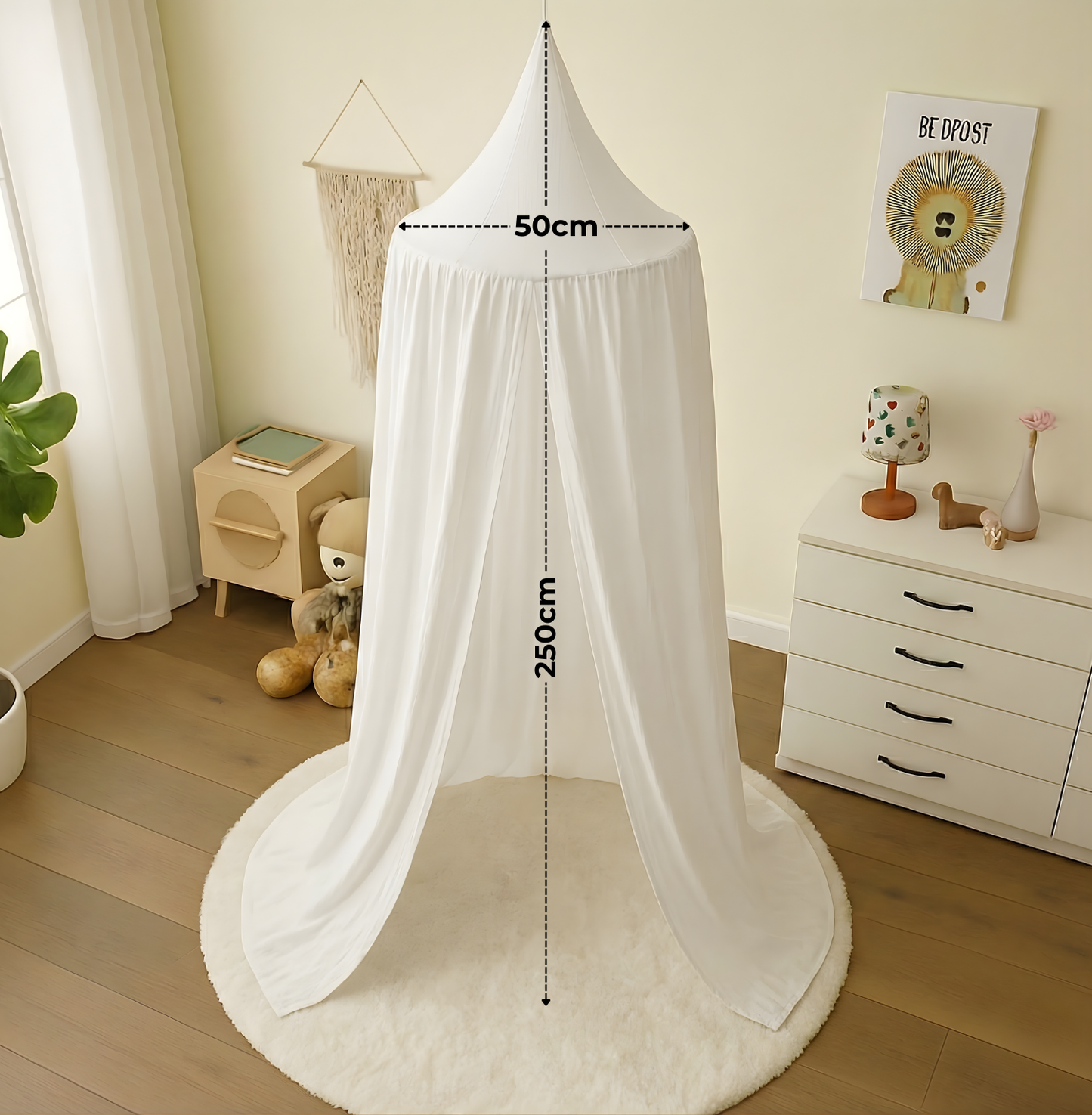 Baldachin BIO-Musselin-Baumwolle |   Weiß