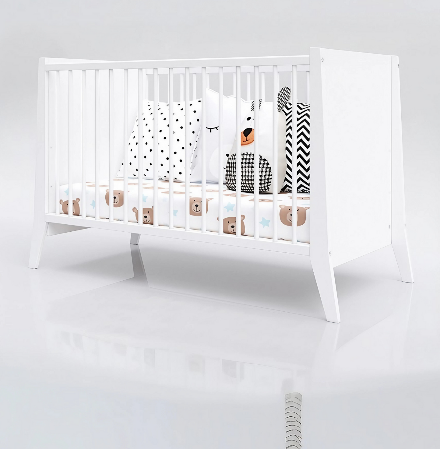 Babybett PARKER 60x120 mit höhenverstellbar aus Kiefernholz  from Alavya Home®
