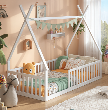 Hausbett Sky mit Musselin Dekoset