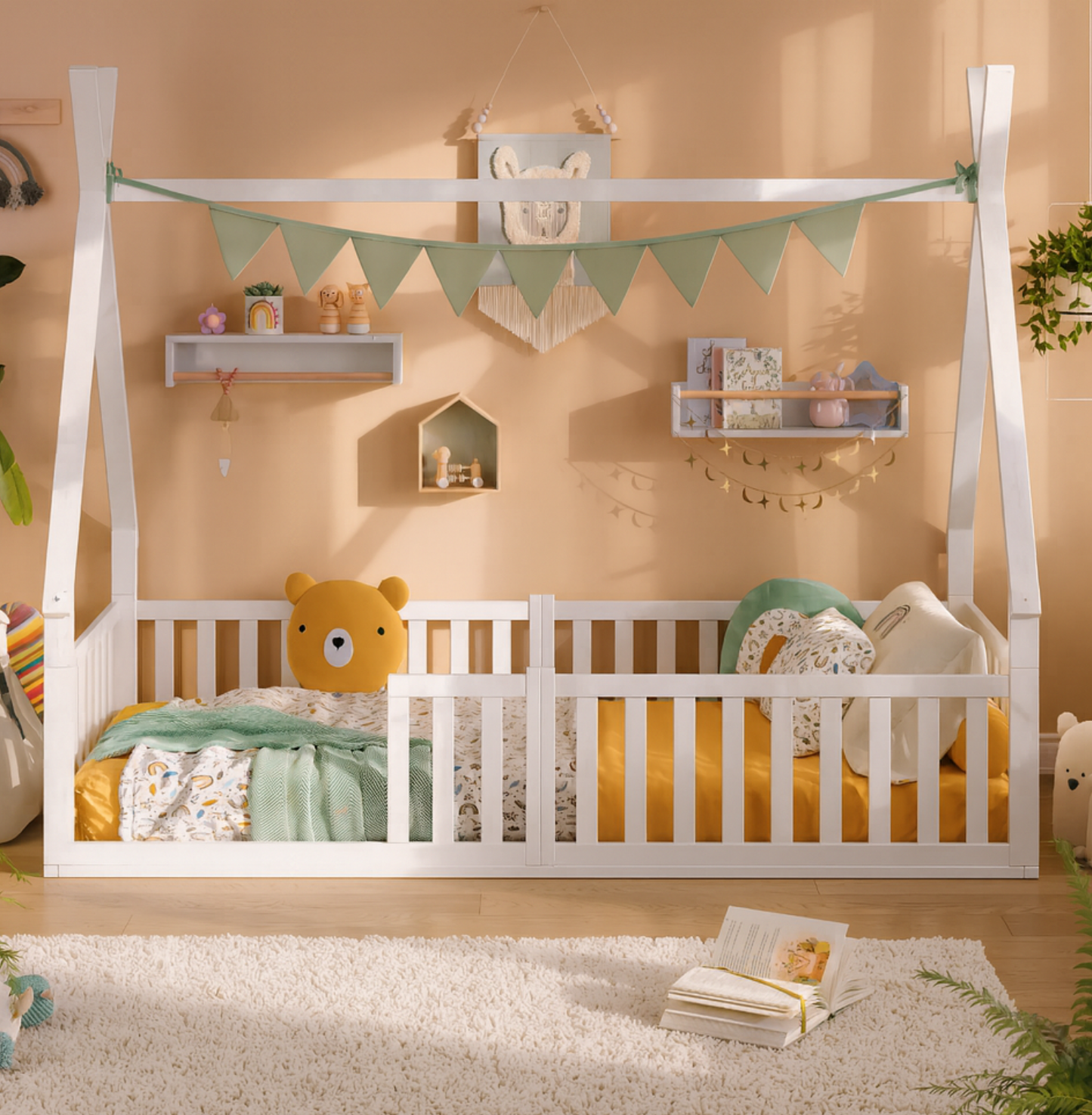 Hausbett Sky mit Musselin Dekoset