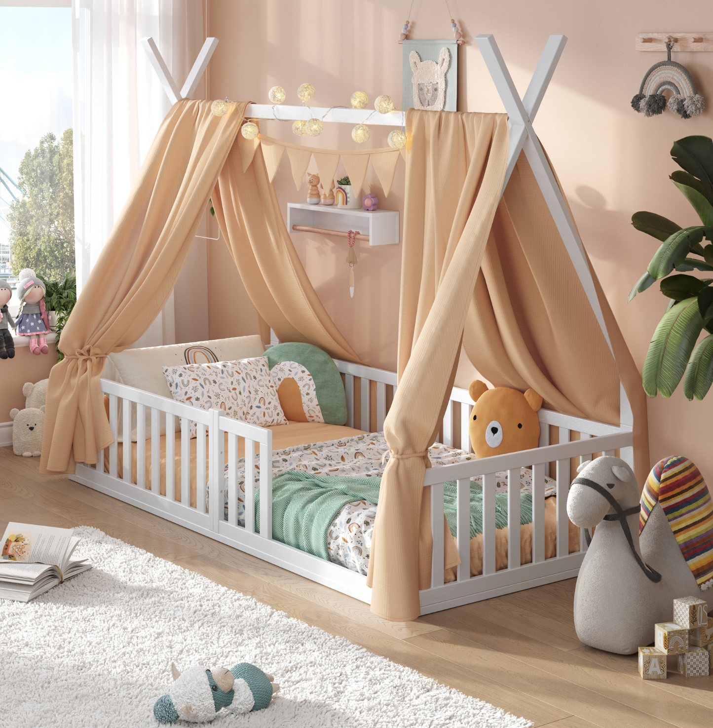 Hausbett Sky mit Musselin Dekoset
