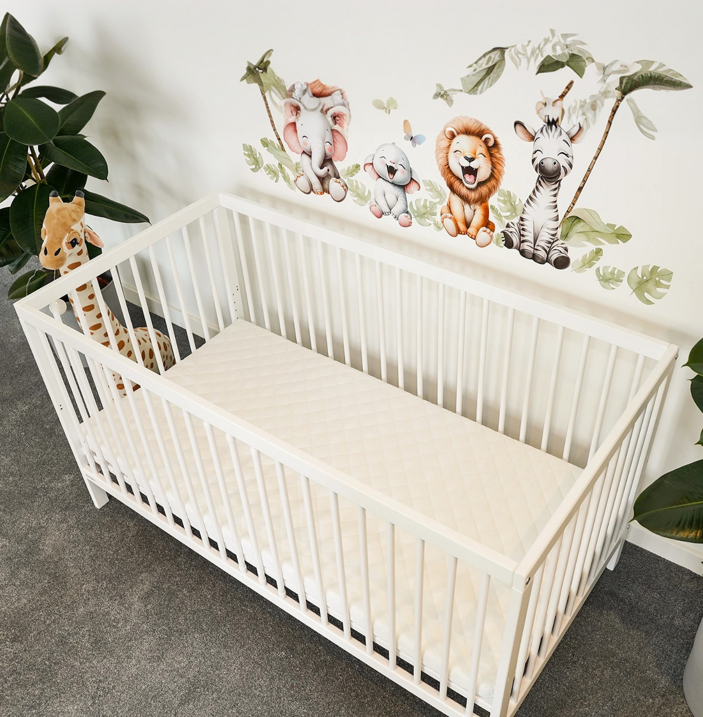 Babybett TOBI 60 x 120 cm - Komplet Set mit Matratze, Himmel und Himmelstange