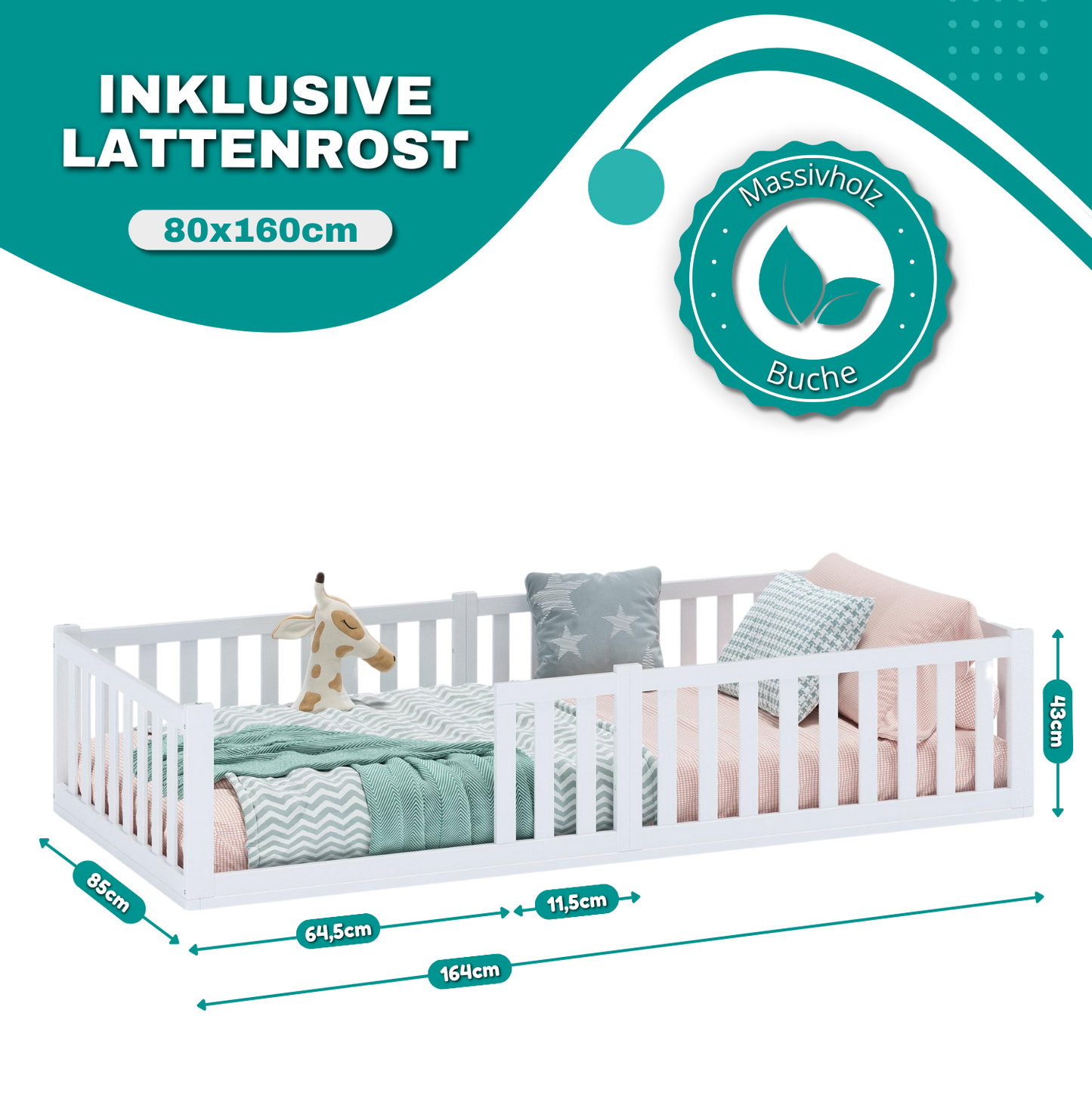 Bodenbett TITAN mit Matratze