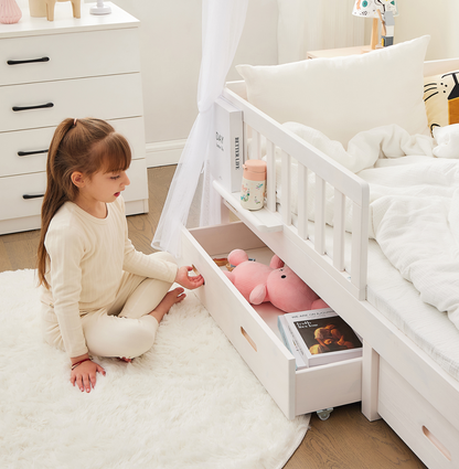 Hausbett CLOUD Komplett-Set mit Musselin Dekoset & Vorhang