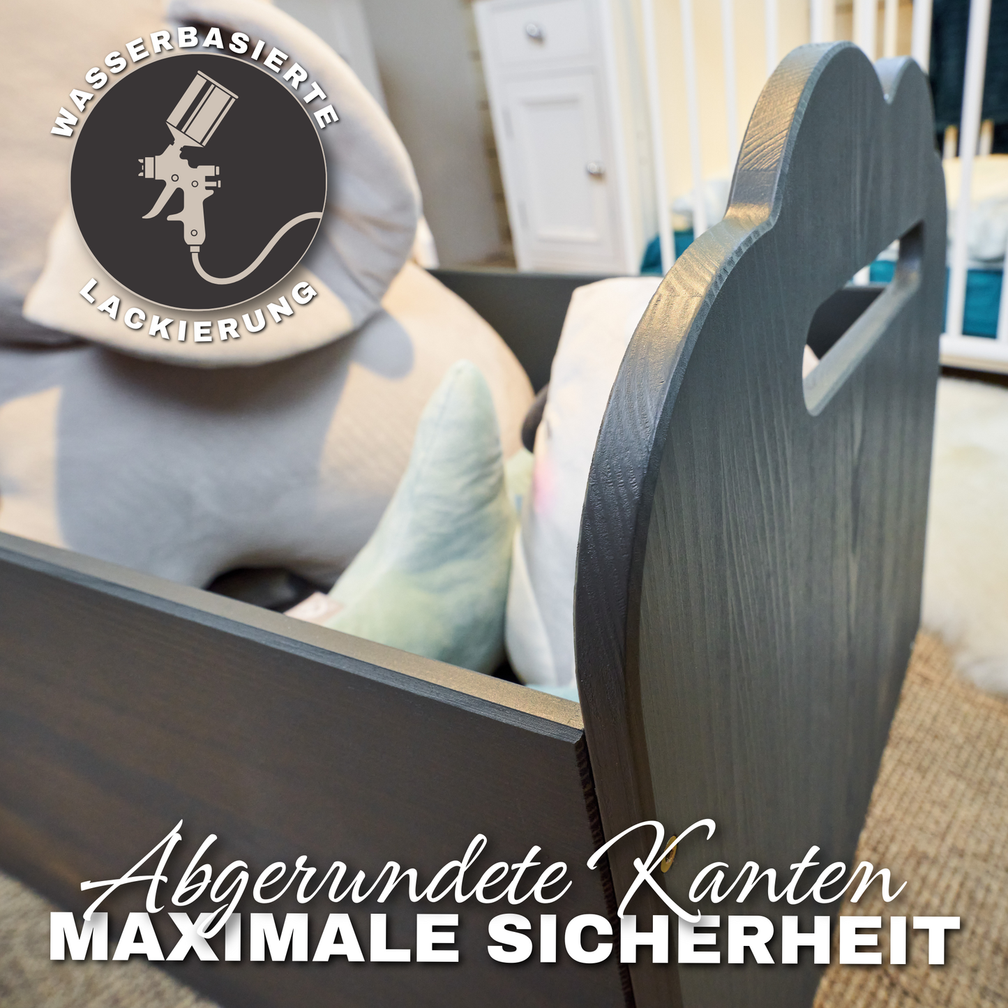Lernturm NEO + Spielzeugtruhe BULLI Grau Lernturm.