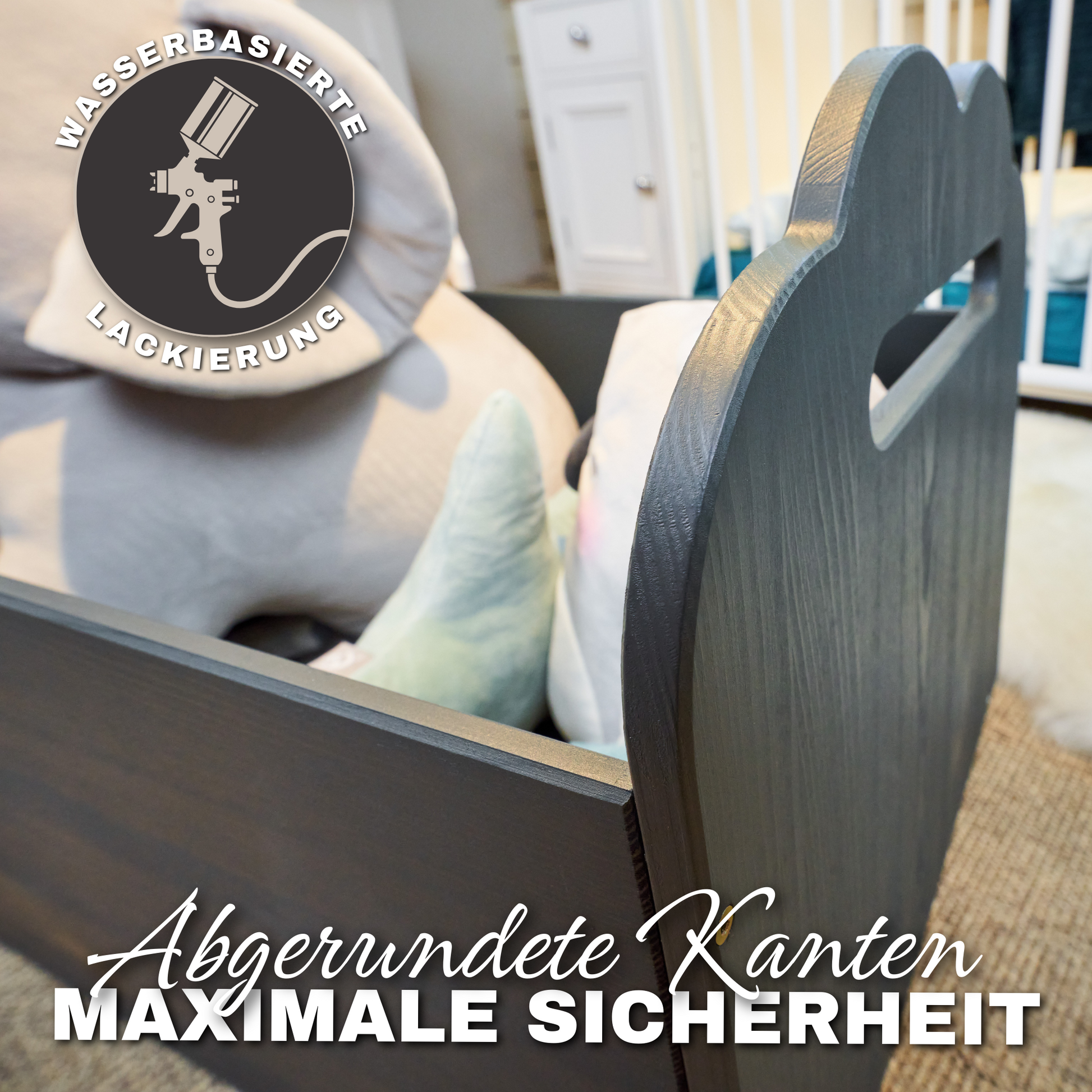 Lernturm NEO + Spielzeugtruhe BULLI Grau Lernturm.